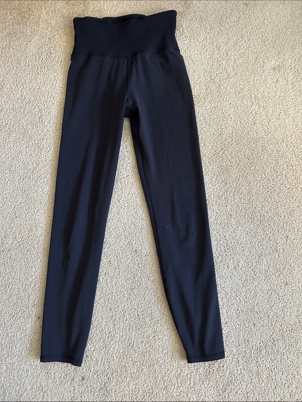 Vuori Womens Black High-Waist Ribbed Leggings